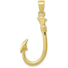 FJC Finejewelers 10k Yellow Gold 3d Fish Hook Charm