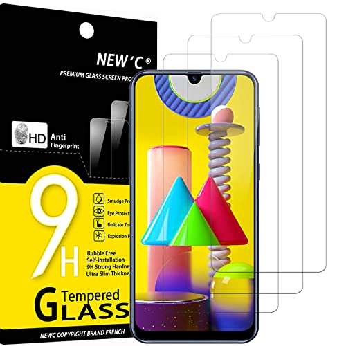 NEW'C 3 Stück für Samsung Galaxy M21, Galaxy M31 für Panzerglas, Frei von Kratzern, 9H Härte, HD Displayschutzfolie, 0.33mm Ultra-klar, Ultrabeständig
