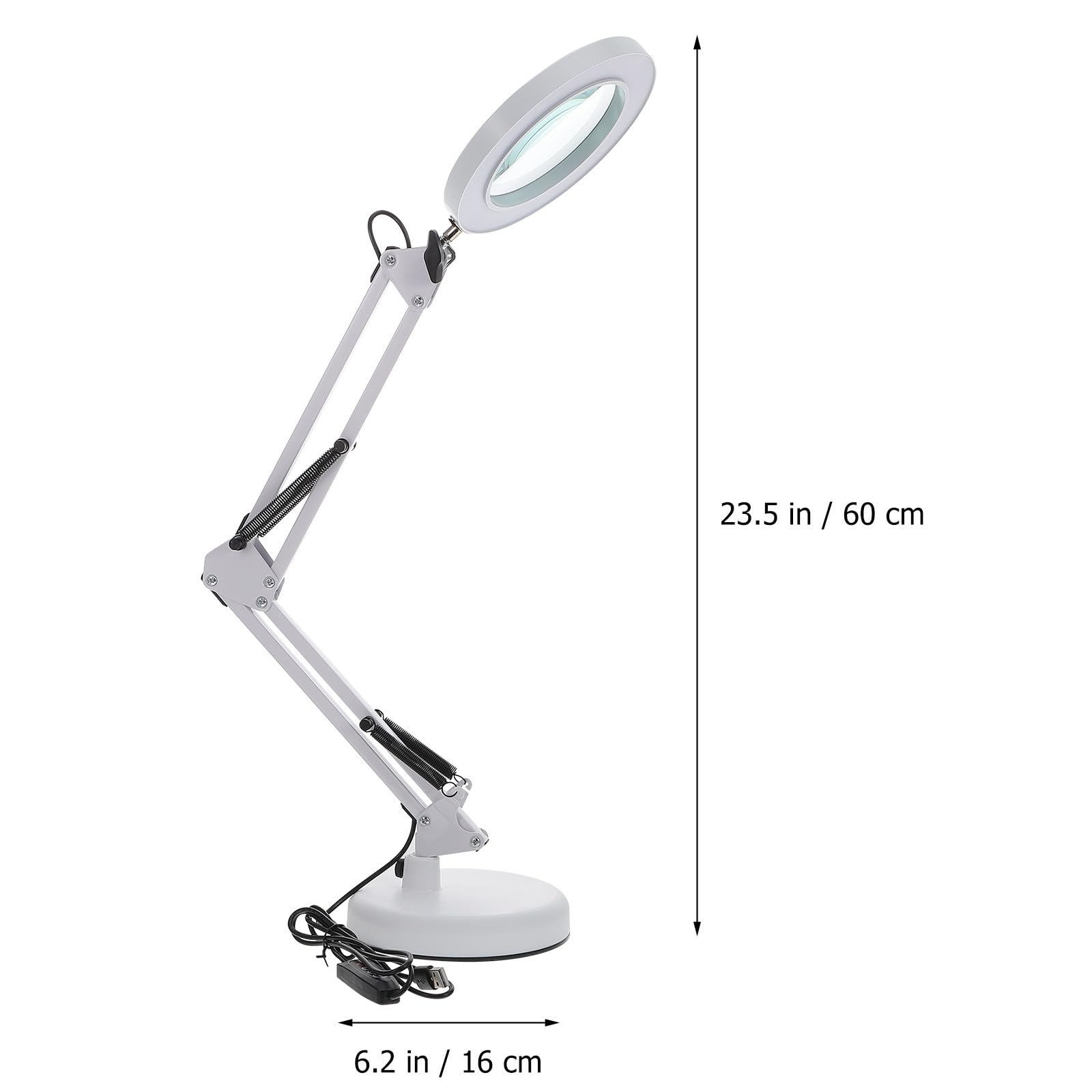 SHOWERORO Lámpara de Aumento LED 5x Brazo Plegable y Pinza de Escritorio