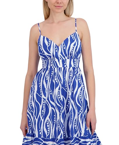 Image of Laundry by Shelli Segal Women's Casual Chic V Neck Flared Ruffle Midi Dress