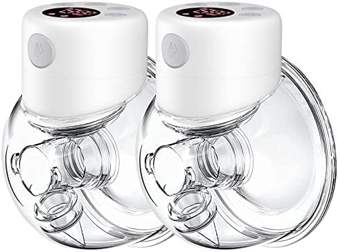 Breast Pump, Wearable Breast Pump, Hands Free Breast Pump, Electric Breast Pump 2 Mode & 9 Levels, 24mm Flange, 2 Pack