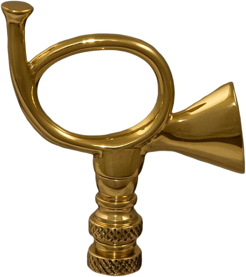 Hunters Horn Solid Brass Lamp Finial
