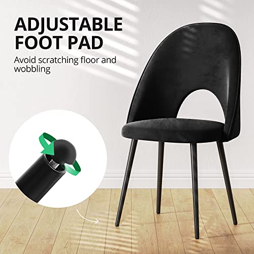 Cozy Castle Kitchen & Dining Room Chairs, Velvet Mid Century Dining Chairs With High Back, Kitchen Chairs Set Of 2, Black #TOP5