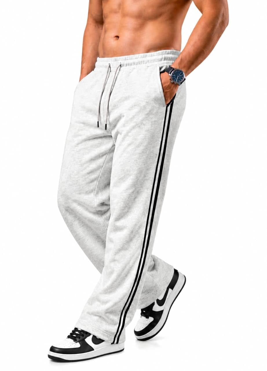 Men's Cotton Baggy Trackpants with Side Stripes | Oversized Fit, Streetwear & Gym Wear, Drawstring Waistband, Side Pockets, Casual Joggers-picture-23