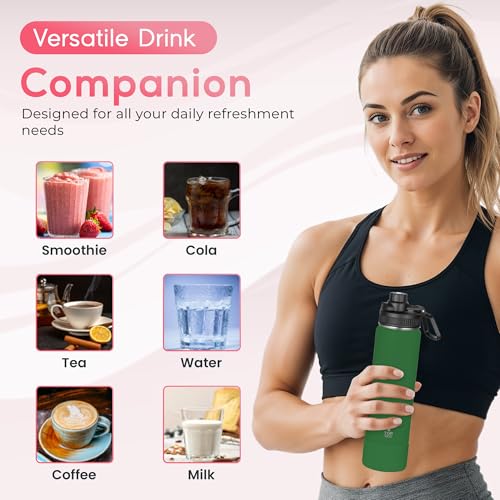 Y TOP 24 oz Botella de Agua Aislada con Tapa Antigoteo Ajustable para Portavasos de Auto – Doble Pared Acero Inoxidable Para Gimnasio, Niños, Deportes, Viajes y Escuela miniatura 5