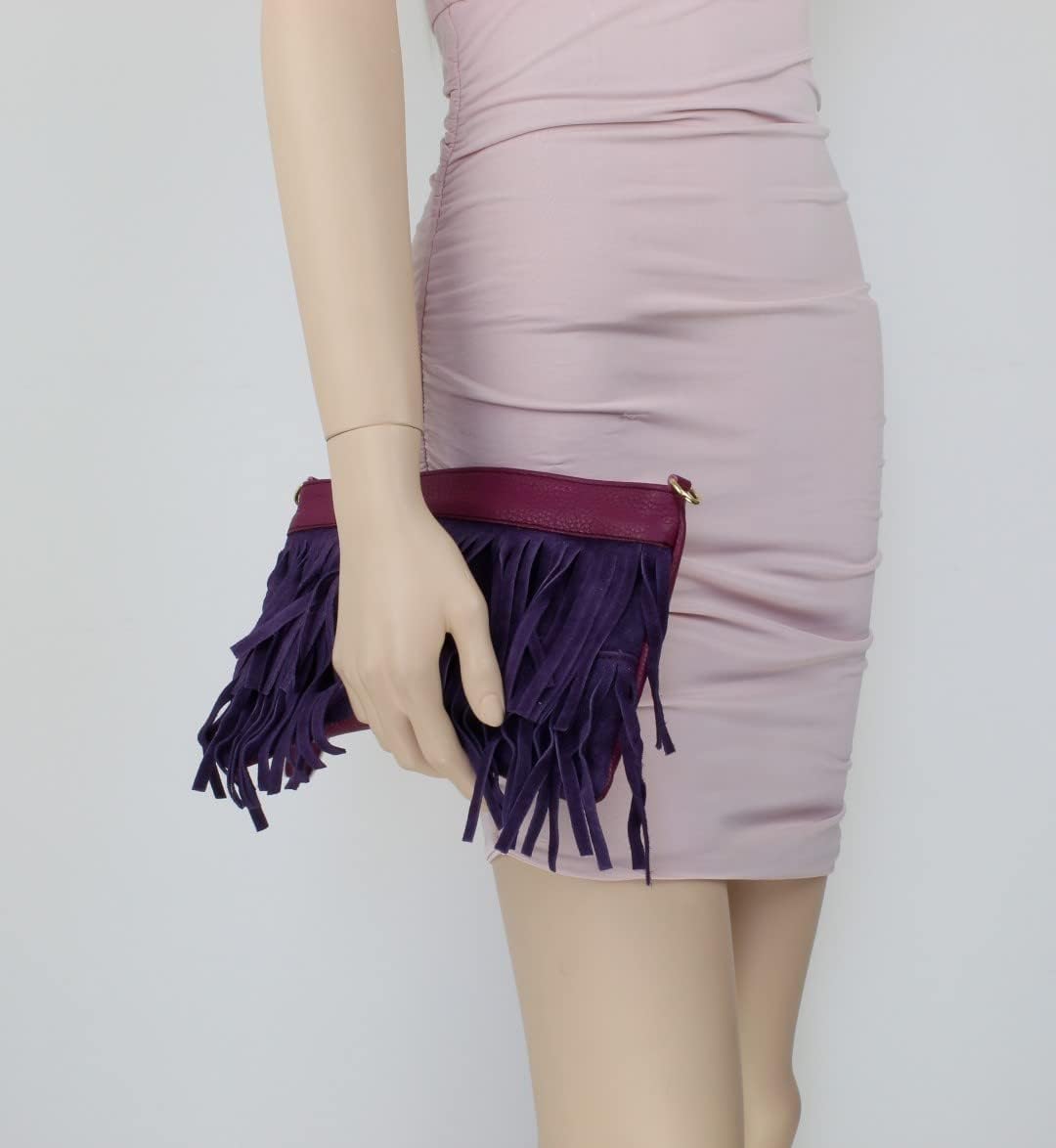 Girly HandBags Womens Italian Suede Leather Shoulder Bag Tassel Crossbody Women