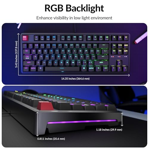 Image of Keychron C3 Pro TKL 80% Wired Mechanical Keyboard, 8K Polling Rate, QMK /VIA Programmable, Hot-Swappable, RGB Backlit Shine-Through Keycaps, Super Banana Switch, for Windows /Mac