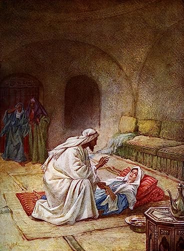 Jésus guérit une fille malade : toile biblique William Brassey Hole pour salon 60x90cm