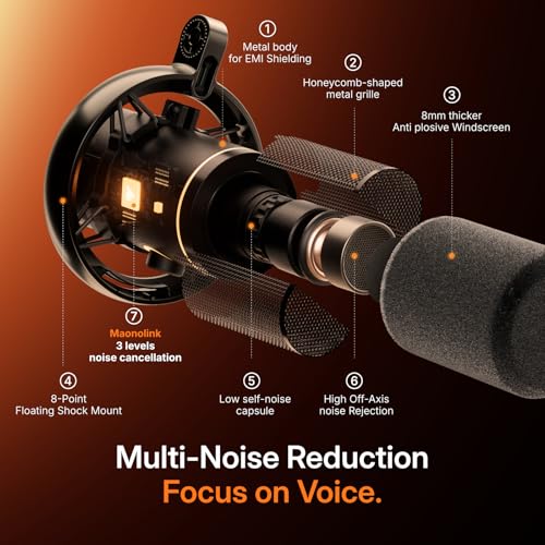 Image of MAONO PD200W Hybrid Wireless Podcast Equipment Bundle for 2, XLR USB Dynamic Microphone Kit with 2 Boom Arm, Software, Noise Cancellation, for Co-hosted Podcast, Vocal Recording, Content Creation