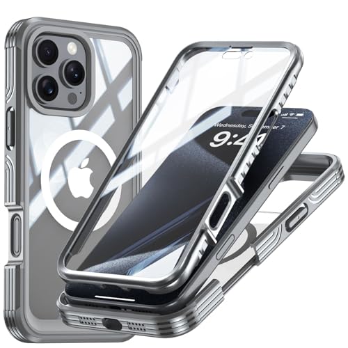 Coque de protection iPhone 16 Pro anti-rayures antichoc grise avec verre 9H