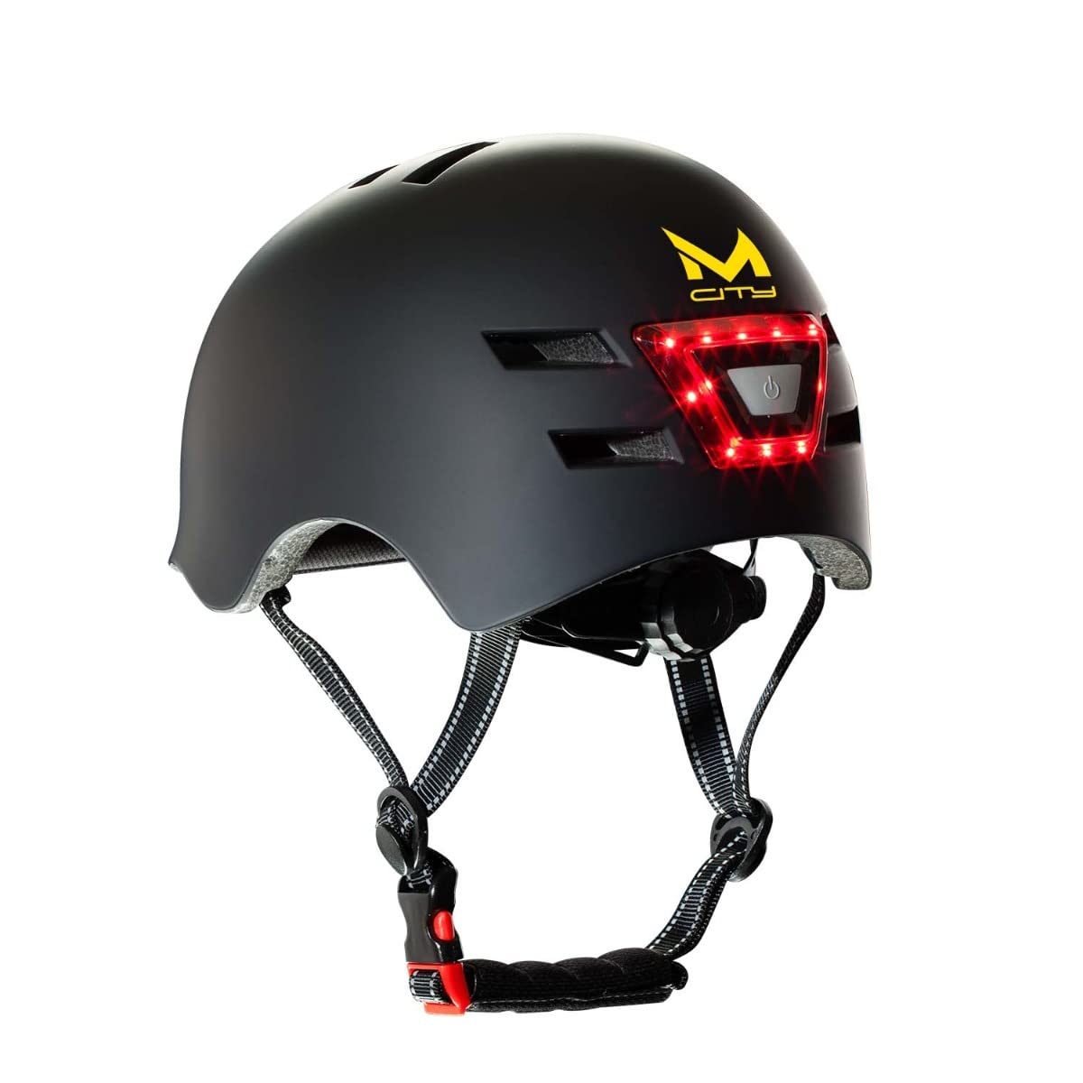 MOLTO LED-Helm mit Front- und Rücklicht für Erwachsene, ideal für Elektroroller, Fahrräder, Roller oder Skateboard, robust und langlebig, funktioniert mit wiederaufladbaren Batterien