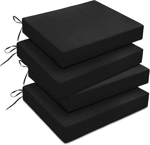 Miniatura 54 de downluxe - Cojín para asiento, redondo, impermeable, para exteriores e interiores, para patio o jardín, 43 x 41 x 5 cm, amarillo, paquete de 4