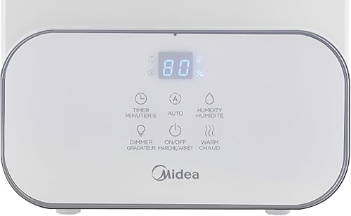 Miniatura 5 de Midea Humidificador ultrasónico de 1.6 galones  Niebla cálida y fría, tiempo de funcionamiento de 18 horas, llenado superior, difusor de aceites