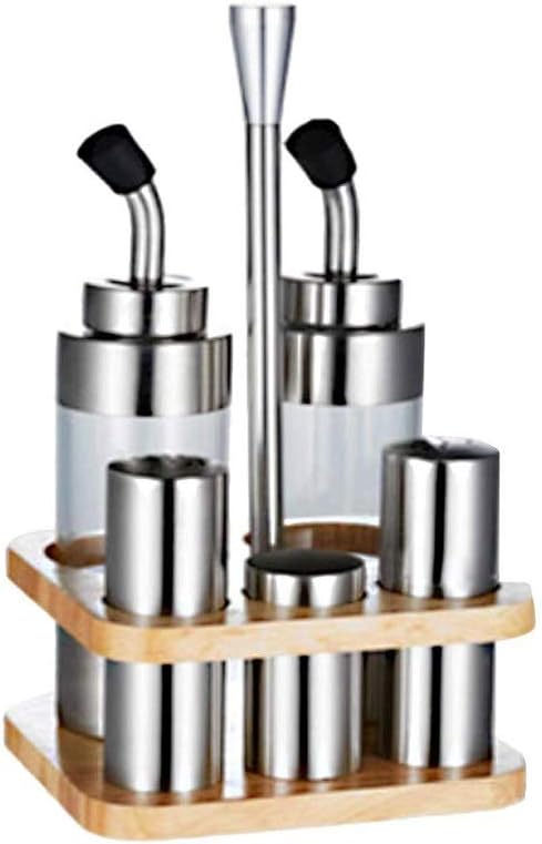 Household Seasoning Bottle, 304 Stainless Steel 5 Pepper Salt Cans Vinegar Bottle Soy Sauce Bottle Oil Pot Table Cruet