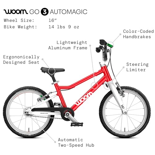 Image of woom GO 3 & GO 3 AUTOMAGIC Kids Bike, 16 Inch Lightweight, Ages 4-6