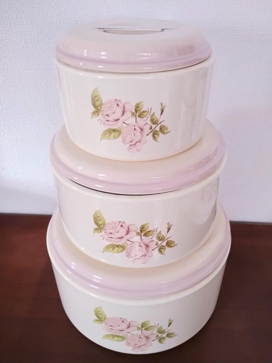 Amazon｜イマン imane ダイアナローズ 丸缶 3個セット ホーロー  