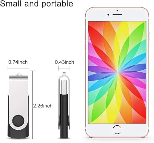 Juanwe 50 Pack 8Gb Usb Flash Drive Usb 2.0 Thumb Drives Jump Drive Fold Storage Memory Stick Swivel Design - Black #TOP3