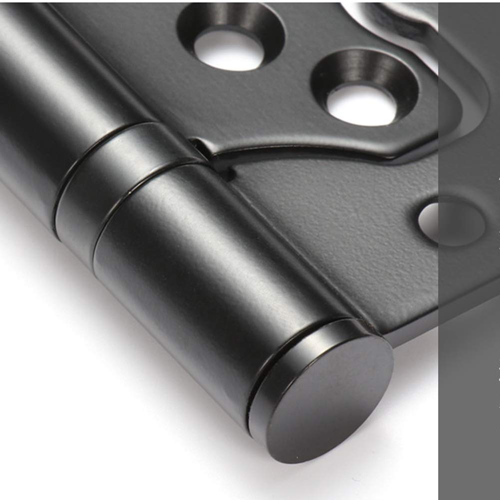 Bisagras de puerta, Bisagras de puerta de acero inoxidable para el hogar Bisagras silenciosas con rodamiento de bolas con tornillos, 100 mm de longitud, Negro