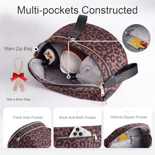Image of Bum Bags for Women Checkered Crossbody Bag Large Nylon Belt Purse Fanny Packs, Bonus with a Extra Strap