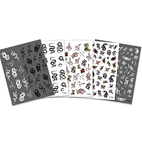 CJDM Nageldekorationen Maniküre Dekor Selbstklebender Nagel DIY Nagelaufkleber Nagelaufkleber Schlangen-Design-Muster 3D… – Bild 5