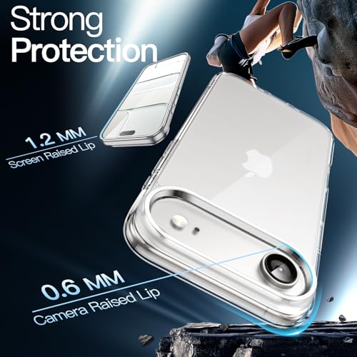 Image of JETech Case for iPhone Air, Non-Yellowing Shockproof Phone Bumper Cover, Anti-Scratch Clear Back, 6.5-Inch Display (Clear)