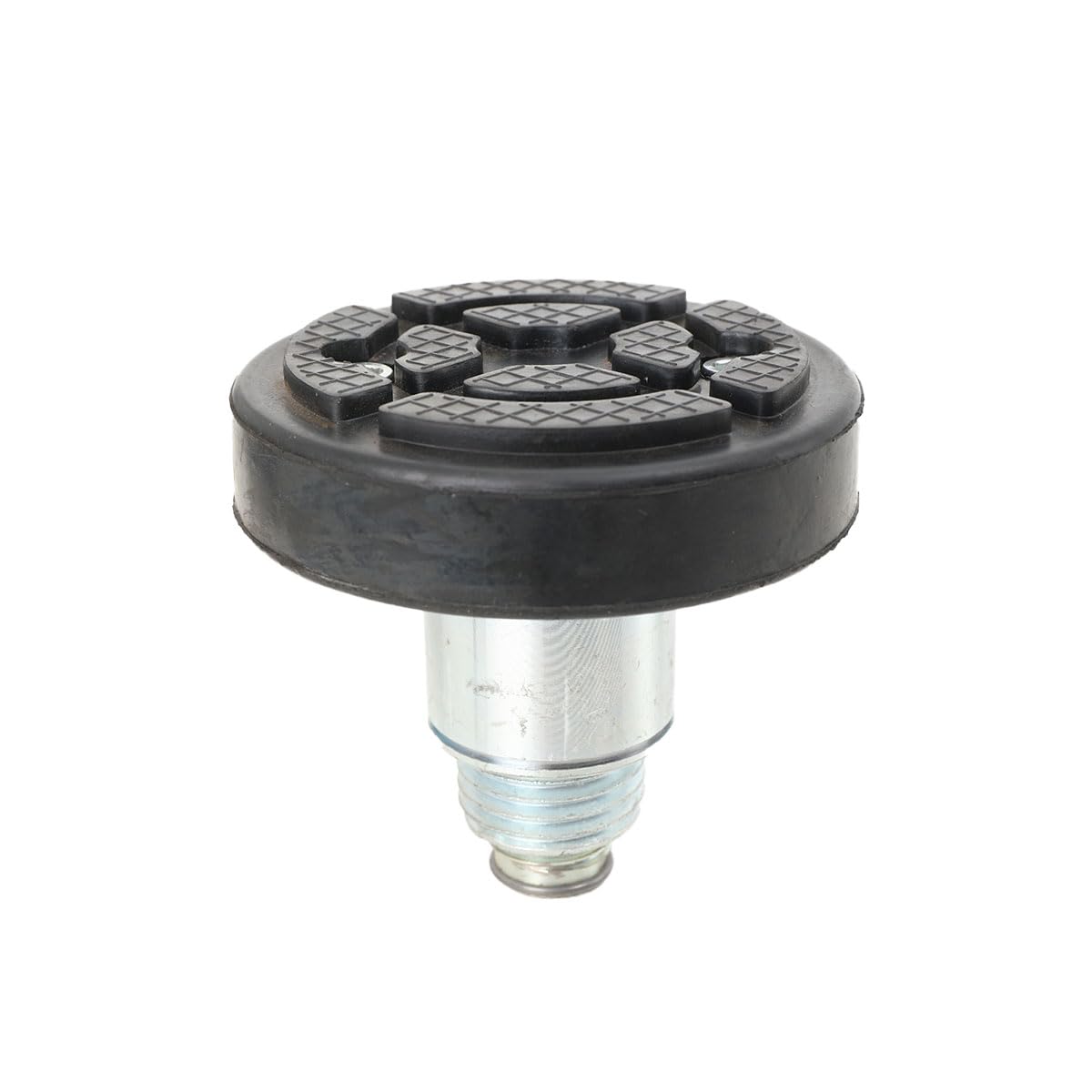 Set di 4 Tampone in Gomma per Cric Sollevatore Auto, Regolabile Tondo Tampone in Gomma con Filettato Acciaio Uso Universale Accessorio Cric Idraulico Tamponi Martinetti Sollevatore