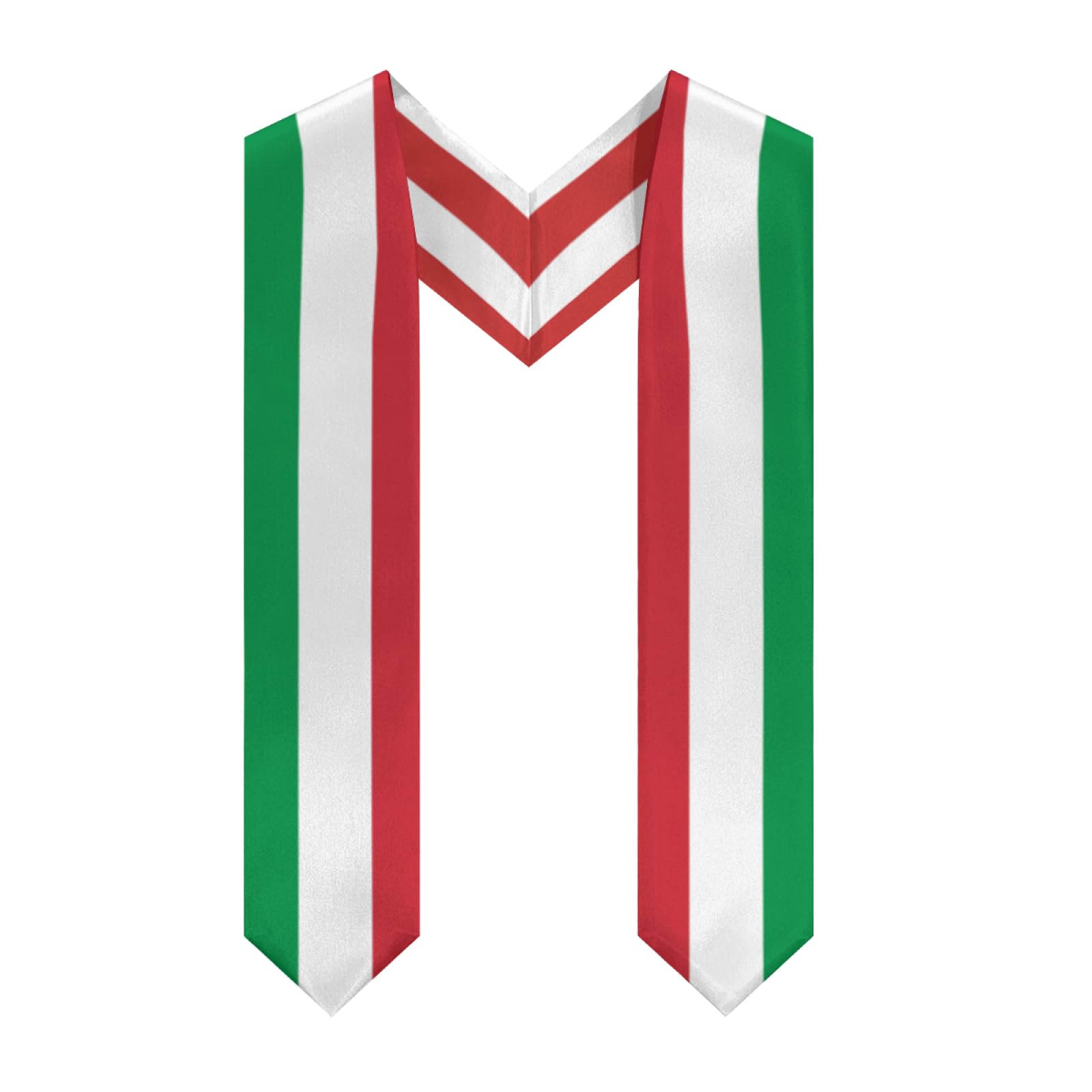 Italy Italian Flag Graduation Stole Sash Shawl for Men Women Thickened V-Neck Scarf Double-sided for International Students Teachers Study Aboard Graduate Gift 72 inches Unisex