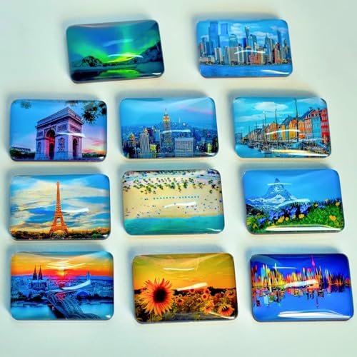 Imán decorativo rectangular de cristal para refrigerador miniatura 5