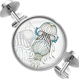 Death Devil Handmade Cuff Linksï¼ŒCufflinks Abstract Squid Sea Animal Groomsmen Wedding Party Fathers Dads Menï¼ŒGift of Love