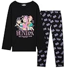 KPop Demon Hunters 2 Pc Pajamas Girls Teens 5–14 Yrs Officially Licensed T Shirt PJ Pants Huntrix Saja Boys Gifts for Girls (7-8 Years, Black Huntrix)