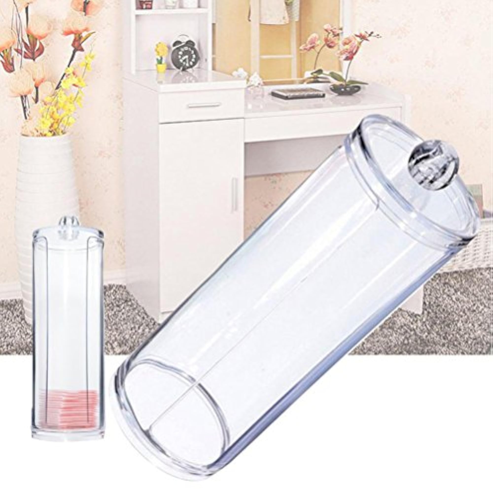 Acrylic Cotton Swab Organiser Box, Makeup Storage