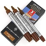 Arteza Acrylic Paint Markers, Pack of 3, A300 Yellow Ochre, 1 Thin and 2 Thick (Chisel + Bullet Nib) Acrylic Paint Pens, for Metal, Canvas, Rock, Ceramic Surfaces, Glass, Wood, and Fabric