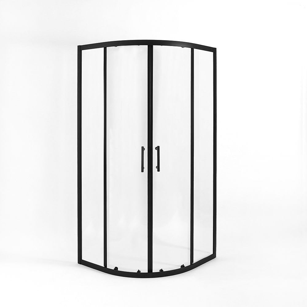 Milano Nero Black Reversible Quadrant Shower Enclosure White Tray - 700mm x 700mm