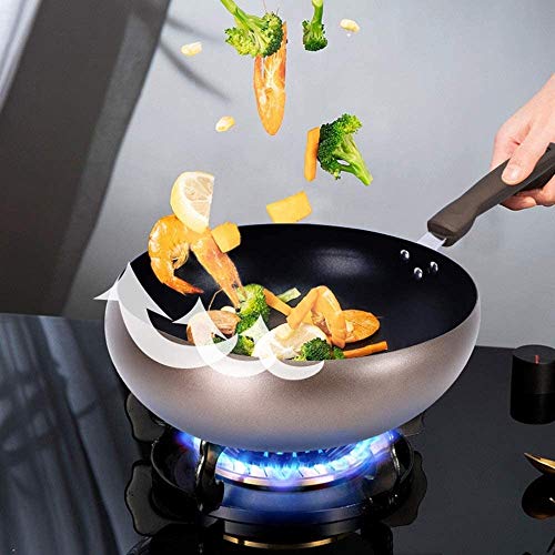 Wok de aluminio anodizado 12 pulgadas con tapa miniatura 4