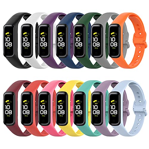 SenMore 14 Pezzi Cinturino Compatibile con Samsung Galaxy Fit2, Traspirante Braccialetto Sportivo in Silicone Accessori per Cinturini per Samsung Galaxy Fit 2