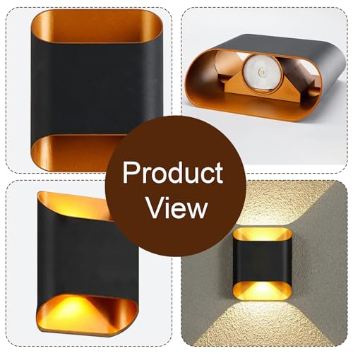 Image of GIGAWATTS 6W Wall Light BIS Approved 2 Way Gate-Light IP65 Waterproof LED Exterior Indoor Mount Fixture Up Down Sconce Lamp for Home Patio Garden Balcony Decor (1Pc, Warm White)