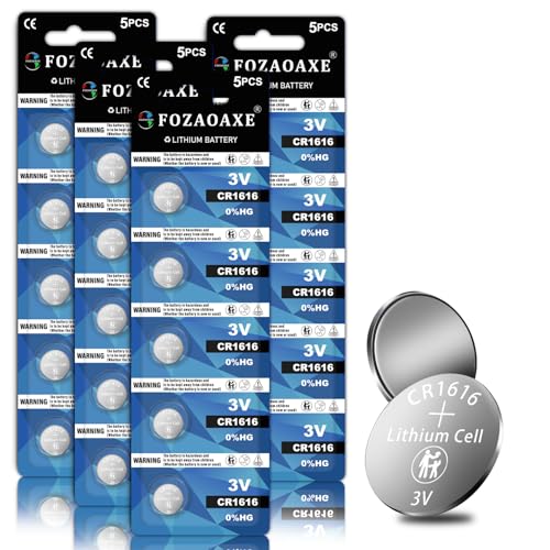 FOZAOAXE CR1616 Battery 20 Pack, DL1616 ECR1616 BR1616 3V Lithium Battery