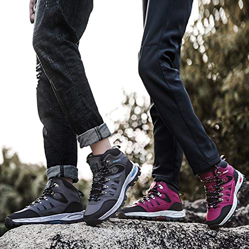 [Zcoli] トレッキングシューズ メンズ 防水 ミドルカット アウトドアシューズ レディース 防滑 通気 登山靴 大きいサイズ 軽登山用シューズ 遠足 ハイキング ウォーキング ローズレッド 25.5CM 7枚目
