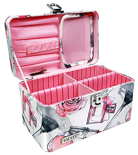 Vaultz Locking Train Case For Cosmetics Storage, Cosmetic Roses (Vz03809) #TOP3