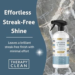Therapy Granite Cleaner & Polish (2 Pack) - Granite Countertop Cleaner for Marble, Soapstone, Quartz, Quartzite, Slate, Limestone, Corian, Laminate, Tile Countertop, Headstone