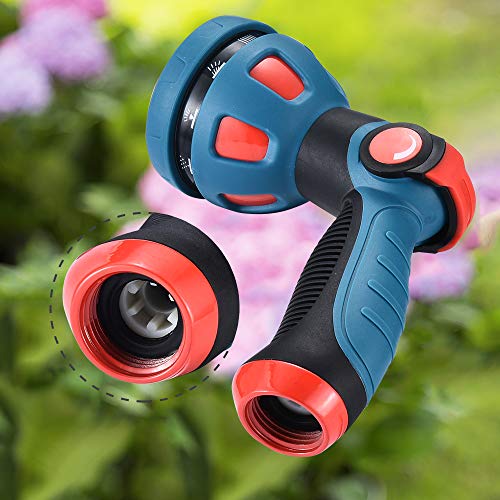 Garden Hose Nozzle - 10 Adjustable Patterns Metal High Pressure Hose Nozzle, Garden Hose Spray Nozzle With Thumb Control Design, Hose Sprayer For Garden & Lawns Watering, Cleaning, Pets & Car Washing #TOP5