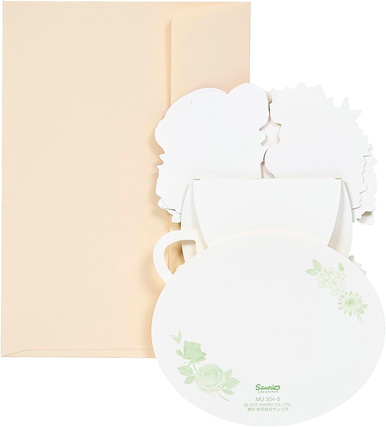 Sanrio Multipurpose Pink Flower on Tea Cup Message Card 656151