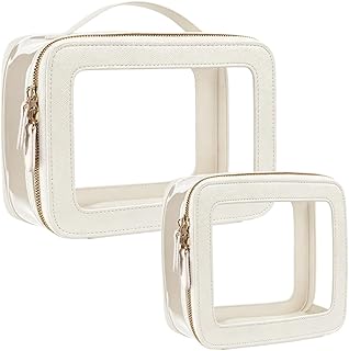 Juego de bolsa de maquillaje transparente, pe...
