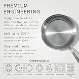 Made In Cookware - 10 Piece Stainless Steel Pot and Pan Set - 5 Ply Clad - Includes Stainless Steel Frying Pans, Saucepans, Saucier and Stock Pot W/Lid - Professional Cookware - Made in Italy - Image 3