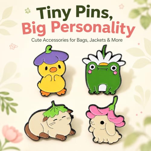 Image of 8Pcs Kawaii Frog Enamel Pin Set Cute Cartoon Frog Brooches, Lapel Pins for Backpacks, Jackets, Hats, Perfect Gifts for Women, Teens