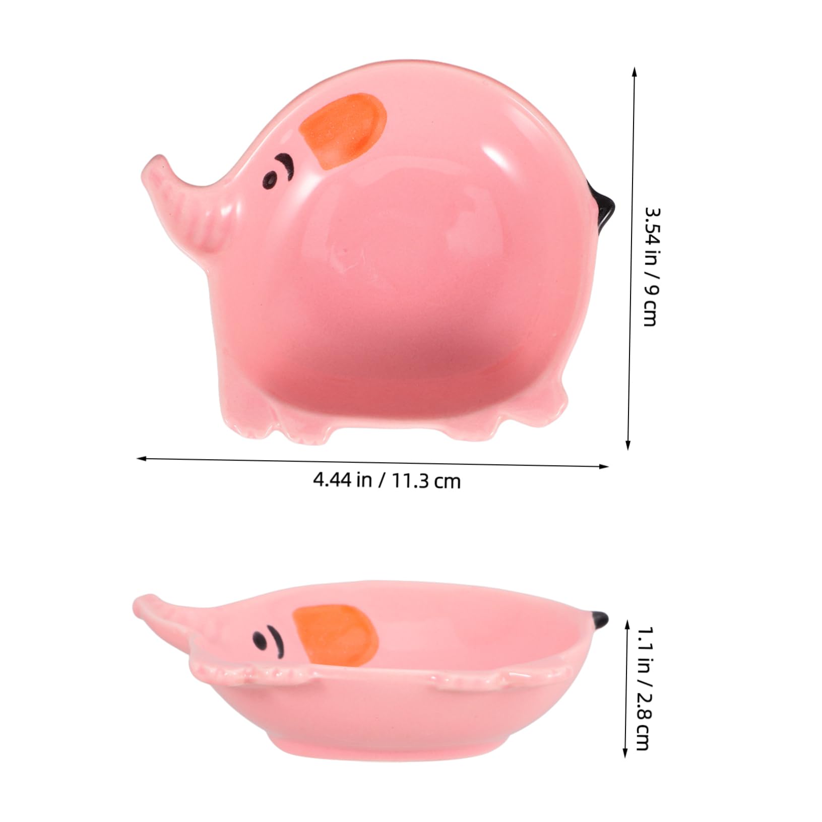 Alipis 4pcs Adorable Elephant Ceramic Serving Tray Organizer for Tea Bags Snacks and Condiments for Home Office and