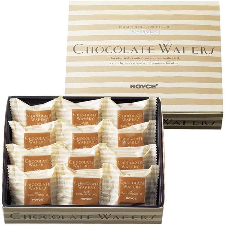 ROYCE' Chocolate Wafers "Tiramisu Cream" - Chocolate Wafers with Flavorful Filling| Gourmet Snack for Gifting & Indulging | Japanese Chocolate from Hokkaido (12 Pieces of Chocolate)