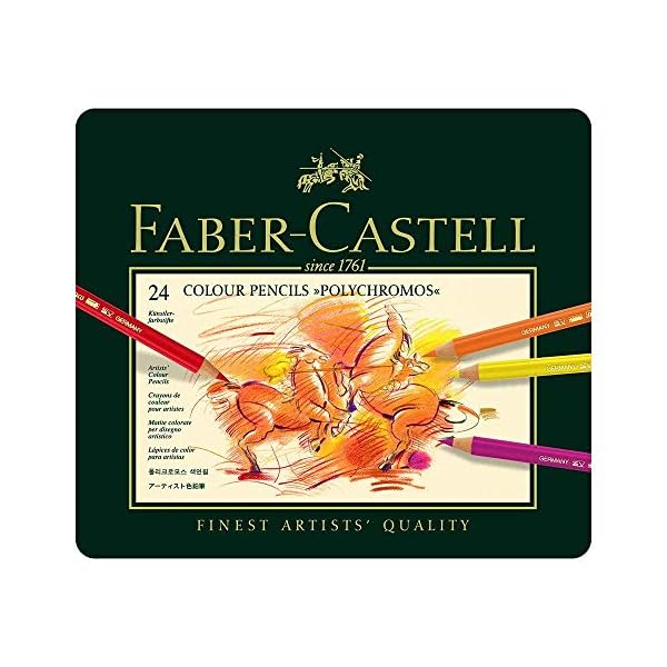 Faber-Castell 110024 - K?nstlerfarbstift, 24 Polychromos Metalletui (24er Metalletui | inkl. Radierer) – Bild 3