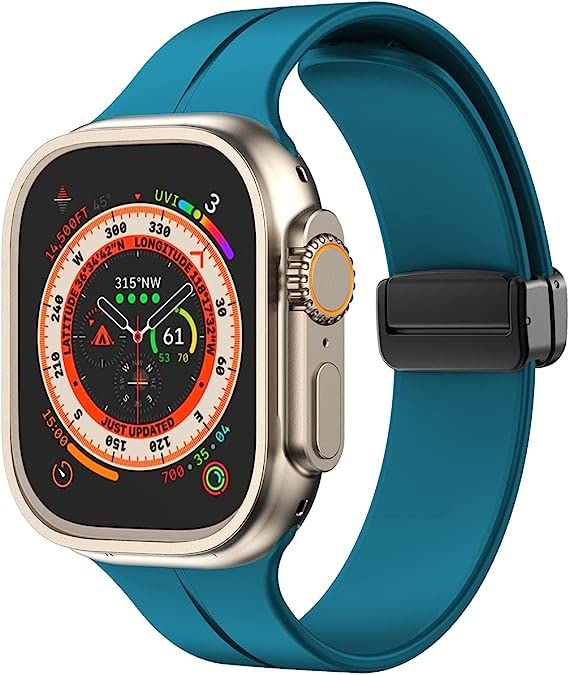 Image of Printme Silicone Sport Band Compatible with Apple Watch 38mm 40mm 41mm 42 mm 44 mm 45 mm 49 mm, Magnetic Clasp Adjustable Strap Compatible for iWatch Series SE Series 1-8