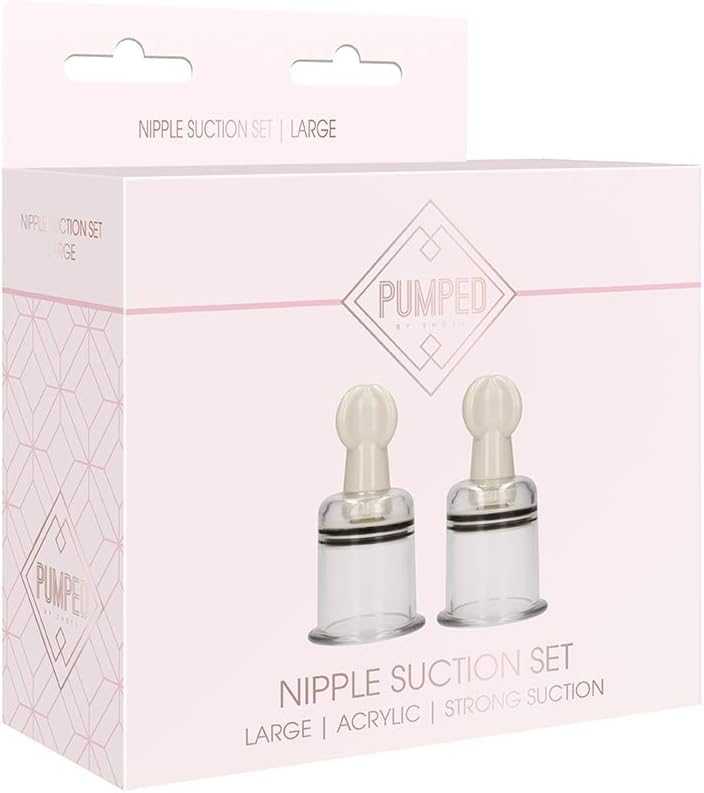 Shots Pumped Nipple Suction Set Rose Lrg PMP023TRA
